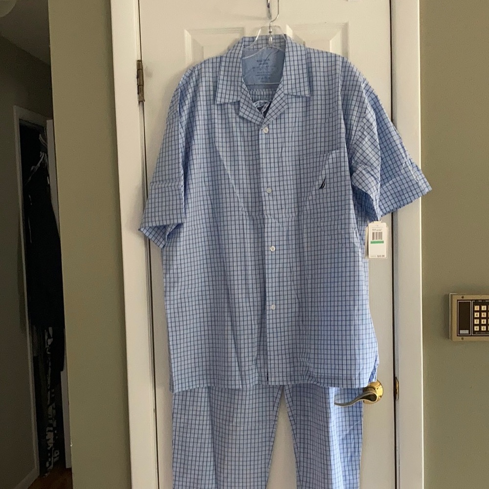 NAUTICA MENS 2PC PLAID PAJAMA SIZE L NWT